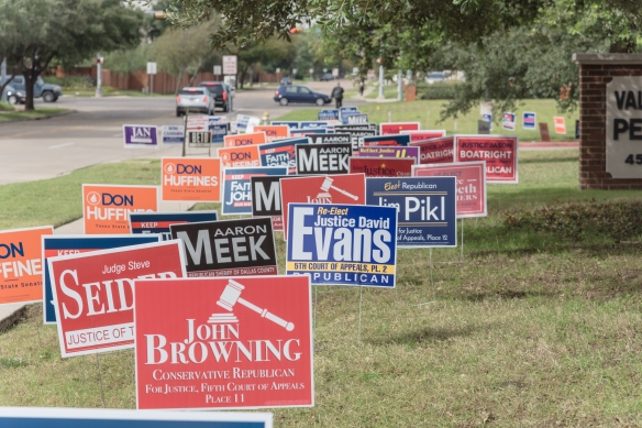 Dense Of Yard Signs For Primary, Midterm Election In America
